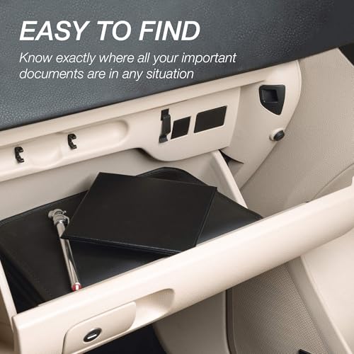Samsill 2 Pack Car Registration and Insurance Holder, 5.25" x 4.75" Black Glove Box Organizer, Perfect for Multiple Vehicles - size: 5.25" x 4.75", style: 2 PACK