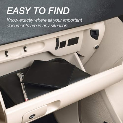Samsill 2 Pack Car Registration and Insurance Holder, 5.25" x 4.75" Black Glove Box Organizer, Perfect for Multiple Vehicles - size: 5.25" x 4.75", style: 2 PACK