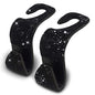 2PCS Car Seat Hooks - Bling Rhinestone Headrest Hooks with Universal Design - Perfect for Holding Handbags, Clothes, Purses, and Water Bottles - Black