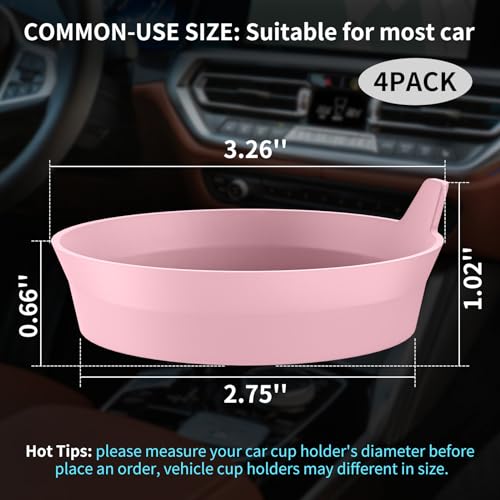 ME.FAN Car Cup Holder Coasters [4 Pack] Silicone Cups Mats, Automotive Universal Non-Slip Recessed Interior Accessories Dusty Rose - color: 4 Pack-dusty Rose