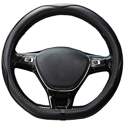 Mayco Bell Flat Bottom Size Steering Wheel Cover Anti-Slip,Safety,Soft,Breathable,Durable,Full Surround,Comfortable Grip Microfiber Leather (D-Shape,Black) - color: Black, size: D Shape