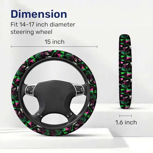 GENANY Good Witch Steering Wheel Cover, Non Slip Polyester Car Wheel Protector for Car SUV Truck, Universal 15 Inch - color: Good Witch