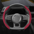 Suede Thin Car Steering Wheel Cover, 2 Piece, Suitable for Round and D Shaped Steering Wheels, Red - color: Red, size: 2pcs: Fits Round/D-Shaped Steering Wheels