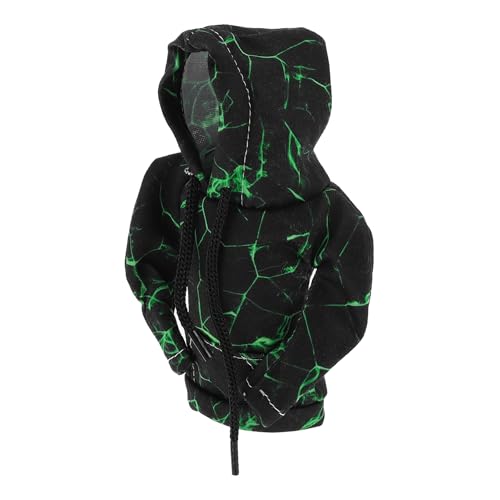 1 Pc Gear Shift Knob Cover Decoration Stick Shifting Handle Protector 5.91"x4.33" Hoodie Style Green Black Polyester