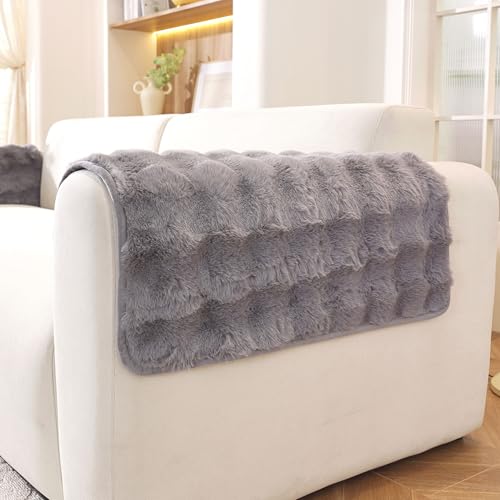Waterproof Dog Bed Cover Non Slip Couch Covers for Dogs Washable Soft Faux Fur Sofa Cover Couch Covers for 3 Cushion Couch Sofa Pet Friendly (Grey, 24" x 24" 2 Pack) - color: Grey, size: 24" x 24" 2 Pack