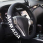 XITER Leather Steering Wheel Cover for Armada 2008-2026,with Armada Logo - color: Armada 2008-2026,With "Armada" LOGO