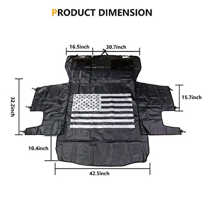 Pet Dog Cargo Liner Trunk Mat for 2007-2025 Jeep Wrangler JK JL 4 Door Unlimited Sahara Rubicon Rear Trunk Floor Mat Cargo Liner Dogs Seat Cover, All Weather Waterproof, America Flag - color: US Flag