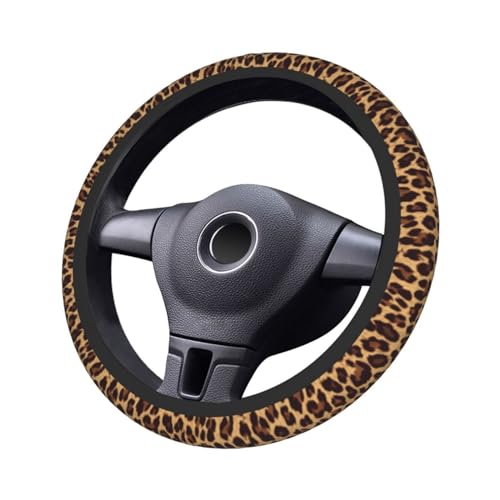 Leopard Steering Wheel Covers Non Slip Neoprene Steering Wheel Protector Cover Universal 15 Inch for Men Women - color: Leopard