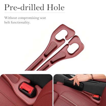 Car Seat Gap Filler 2-Pack, Universal Car Seat Gap Filler Organizer, Seat Gap Plug – Fills Gap Between Seat & Console (Red) - color: Red