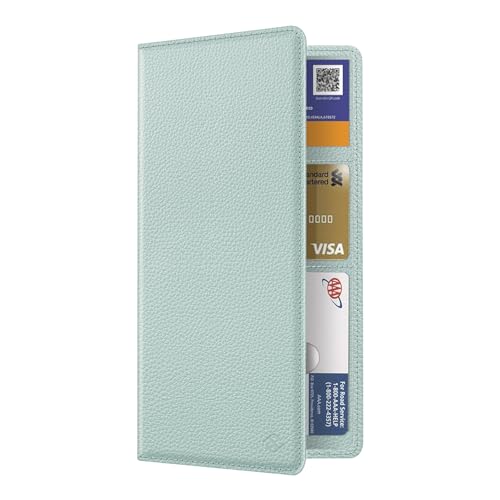 FINPAC Car Registration and Insurance Card Holder, Vehicle Glove Box Card Organizer Wallet Automobile Accessories for License - color: Ice Blue