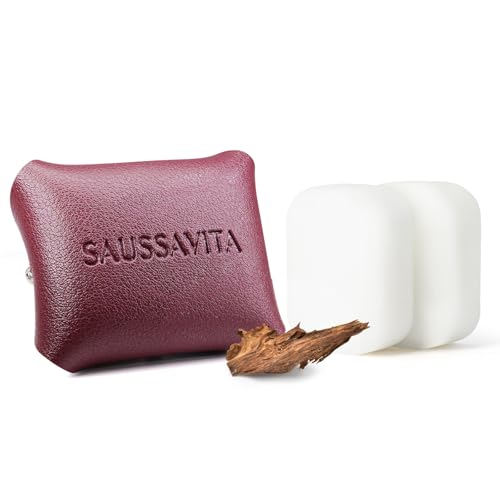 Car Air Freshener Diffuser Rose Sandalwood Scented 2 Pack, Car Fresheners Vent Clip Leather Design, Car Diffuser Wood Scented for 30 days Long Lasting Winered - color: Wine Red