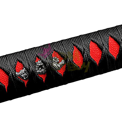 JDMBESTBOY Samurai Sword Black Red Shift Knob Shifter Alloy Katana Adapters Universal 26cm - color: Black Red, size: 26cm