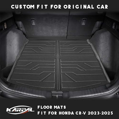 KARPAL Floor Mats for Honda CRV 2023 2024 2025 2026 (Include Hybrid), All Weather Protection TPE Floor Liners Accessories Car Mats, Front & 2nd Row & Trunk Mat (Upper Position)