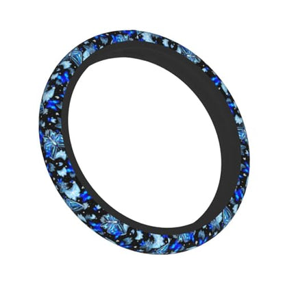 Blue Butterfly Steering Wheel Cover Universal 14.5-15 Inch Car Wheel Protector Anti-Slip Car Steering Wheel Accessories for Women Girls - color: Blue Butterfly