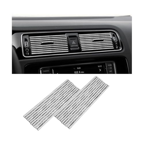 Car Air Conditioner Decoration Strip, 20PCS Flexible Bendable Air Vent Outlet Trim, Automotive Interior Moulding Decorative Accessories, Compatible with Most Vehicle (Crisp Ice Silver) - color: Crisp Ice Silver