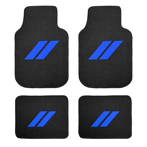 Dodge 4Pcs Car Floor Mats for Charger Durango Challenger Journey Non-Slip All Weather Waterproof Skin-Friendly Front & Rear Protector Liners Pad Polypropylene Material Blue Trim - color: Blue Trim