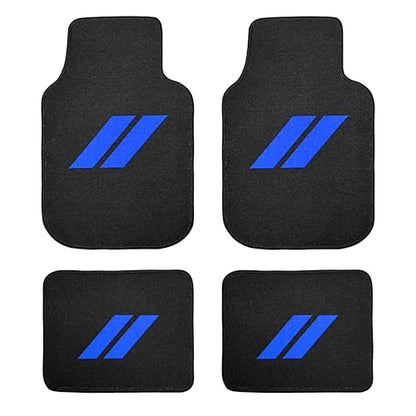 Dodge 4Pcs Car Floor Mats for Charger Durango Challenger Journey Non-Slip All Weather Waterproof Skin-Friendly Front & Rear Protector Liners Pad Polypropylene Material Blue Trim - color: Blue Trim