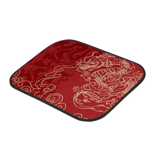 Car Floor Mats Full Set 4 Pcs, Red Dragon Automotive Floor Pads, All Weather Floor Carpet Full Set, Easy to Clean, Universal Fits SUV Van Sedan - color: Red Dragon
