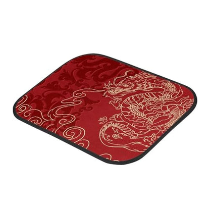 Car Floor Mats Full Set 4 Pcs, Red Dragon Automotive Floor Pads, All Weather Floor Carpet Full Set, Easy to Clean, Universal Fits SUV Van Sedan - color: Red Dragon