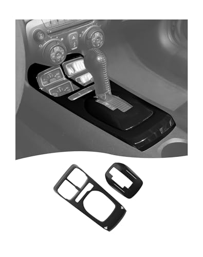 Hoolcar 2PCS Center Console Gear Shift Panel Cover Trim Kit Interior Accessories for Chevy Camaro 2010-2015, Carbon Fiber - color: Carbon Fiber