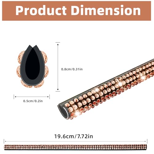 NBTEPEM Bling Car Air Conditioner Decoration Strip for Vent Outlet, 10 PCS Universal Rhinestone Car Vent Outlet Trim Decorations, Bling Interior Accessories for Women and Girls (Champagne) - color: Champagne