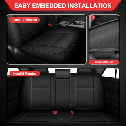 TTX LIGHTING Custom Fit for Toyota Camry Car Seat Covers 2012 2013 2014 2015 2016 2017 Full Set Waterproof Faux Leather Airbag Compatible Black - size: 4.Camry 2012-2017 5 Seat Full Set