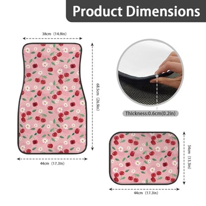 Cherry Flower Pink Car Floor Mats Front & Rear Car Mats Set of 4pcs Car Carpet Universal Fit for SUV,Vans,sedans,Trucks - color: Cherry Flower Pink
