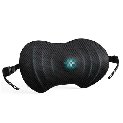 Lumbar Support Pillow, Ergonomic Back Cushion for Office Chair with Adjustable Straps & Detachable Breathable Cover,Memory Foam Car Lumbar Pillow, Back Support Pillow for Car, Office,Bed Rest(Black)