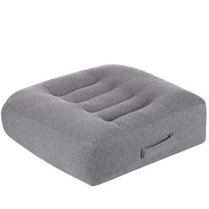 WSGJHB Large Seat Cushion, Extra Thick Booster Seat Cushions for Office Chairs Long Sitting Office Workers, Car Drivers, Relieves Back Pain, Breathable, Anti-Slip, 20x20x6 inchs, Gray - color: Gray Large