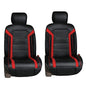 FH Group Front Set Faux Leather Car Seat Cushions - 2 Pack Seat Covers for Cars Trucks SUV, Waterproof, Universal Fit Seat Covers, Red/Black - color: Red - Front Set