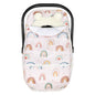 Winter Car Seat Cover Baby Girl Boy, Warm & Windproof Infant Carseat Cover Canopy Protect Baby from Cold Weather, Plush Fleece, Pink Rainbow - color: Pink Rainbow