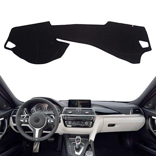 Dashboard Cover Dash Mat Fit for (Body Code:F30 F32 F33) 2018-2014 B-MW 3/4 Series 320i 328i 330e M3 428i 435i 430i (W/o HUD),Car Dash Board Mat Anti-Glare Carpet,Non-Slip Pad (Black) - color: Black, size: Fit 14-18 B-MW 3/4 Series - (Black)
