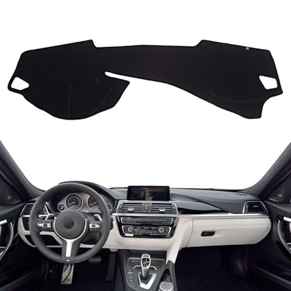 Dashboard Cover Dash Mat Fit for (Body Code:F30 F32 F33) 2018-2014 B-MW 3/4 Series 320i 328i 330e M3 428i 435i 430i (W/o HUD),Car Dash Board Mat Anti-Glare Carpet,Non-Slip Pad (Black) - color: Black, size: Fit 14-18 B-MW 3/4 Series - (Black)