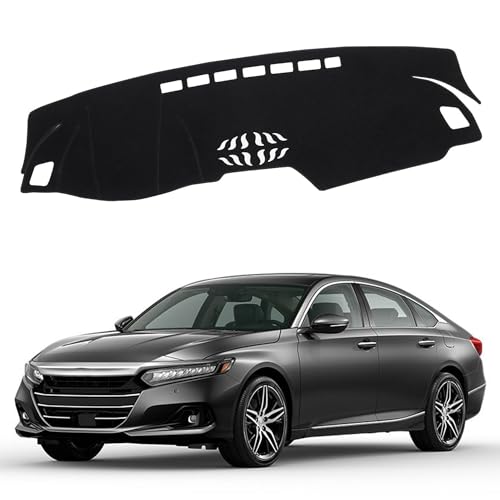 Upgraded Dash Mat for 2018-2022 Honda Accord Polyester Dash Board UV Protection Non-Slip Windshield Reflective Dash Cover Interior Accessory Black - color: 2018-2022 for Honda Accord