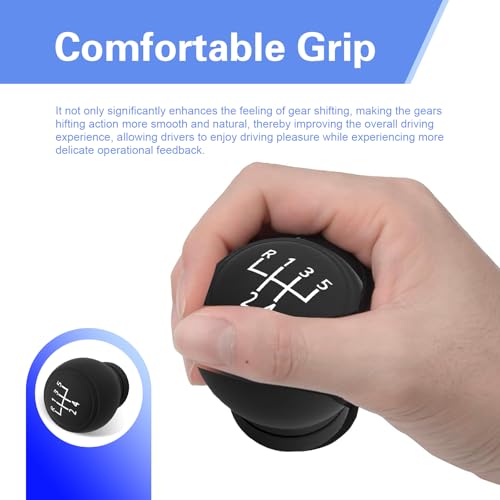 Car Gear Shift Knob Cover, 6 Speed Silicone Car Gear Manual Stick Shifter Knob Protector, Anti-Slip Auto Shifter Transmission Protective Cover, Universal Stick Shift Covers for Most Cars