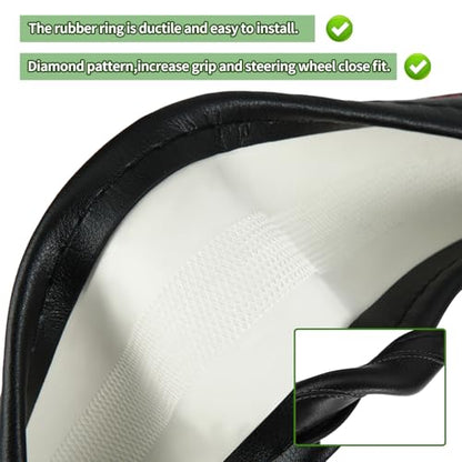 Golf Cart Steering Wheel Covers,13.5 to 14" Golf Cart Steering Wheel Cover Universal for Yamaha,EZGO TXT & RXV,Club Car DS & Precedent, Leather Comfortable, Non-Slip, Wear-Resistant (Black) - color: black