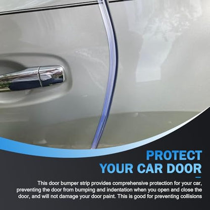 Automotive Door Entry Guard, 16.4Ft No Glue Transparent Car Door Edge Protector Strip, Anti-Miso Rubber Edge Trim for Cars, Trucks, SUVs, ATVs (White)