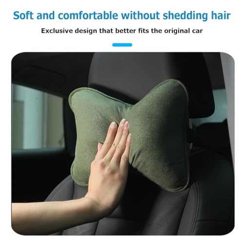 Car Headrest Pillow, Soft Comfortable Breathable Memory Foam Ergonomic Design Automotive Neck Pillow Cushion with Adjustable Strap for Neck Pain Pressure Relief, Universal Fit（Black）