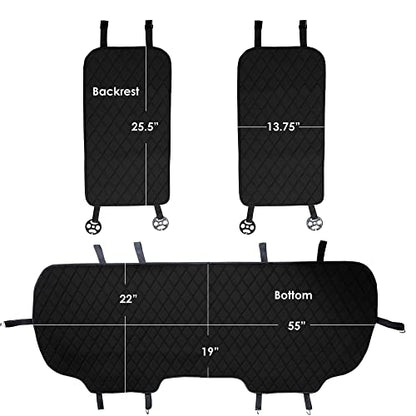 FH Group Car Seat Cushion Neosupreme Automotive Seat Cushions - Universal Fit, Rear Car Seat Cushion, Car Seat Cushions With Non-slip Silicone Backing for SUV, Sedan, Van Rear Set Black - color: Black, style: Rear Bench