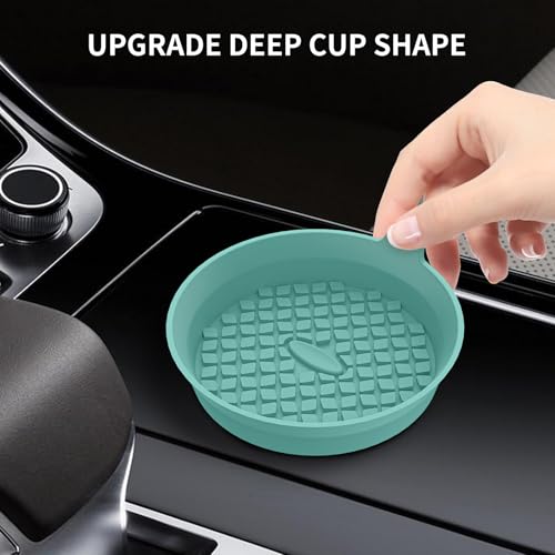 ME.FAN Car Cup Holder Coasters [4 Pack] Silicone Cups Mats, Automotive Universal Non-Slip Recessed Interior Accessories Teal Blue - color: 4pack-teal Blue