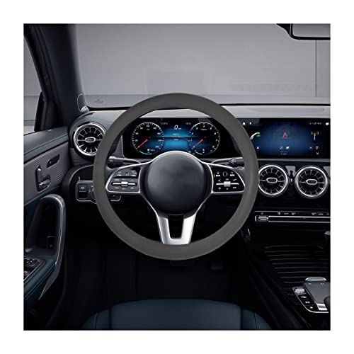 Car Silicone Steering Wheel Cover, Soft Anti-Slip Auto Steering Wheel Protector Fit 14 Inch, Universal Vehicle Interior Accessories for Cars, SUVs, Trucks, and Vans (Black) - style: Black