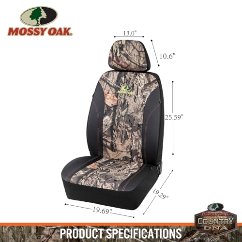 Mossy Oak Front Camo Seat Covers Low Back - Made with Premium PVC & Canvas Fabric, Airbag Compatible, Universial Fit Most Bucket Seats - Official Licensed Product - size: PVC & Canvas Low Back Front Seat Covers