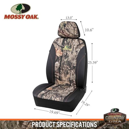 Mossy Oak Front Camo Seat Covers Low Back - Made with Premium PVC & Canvas Fabric, Airbag Compatible, Universial Fit Most Bucket Seats - Official Licensed Product - size: PVC & Canvas Low Back Front Seat Covers