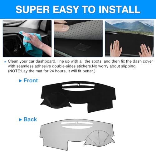 Autorder Dashboard Cover Mat for 2007-2011 Toyota Camry Accessories Dash Cover Upgrade Velvet Dash Mat Sunshade Glare UV Rays Protector - size: Black 2007-2011 Toyota Camry