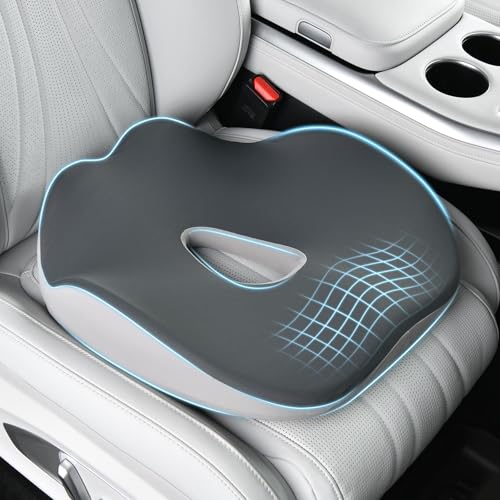 Coverado Car Seat Cushion with Memory Foam, Ergonomic Driving Seat Cushion for Sciatica, Tailbone, Back Pain Relief, Premium Non-Slip Washable Cushion for Car, Driver, Office, Wheelchair - color: S1, size: 3 Pieces