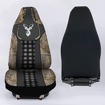 Howilath Forest Deer Pattern Front Seat Cover 2 Pcs, Universal Vehicle Seat Protector Mat Covers, Fit Most Cars, Sedan, SUV, Van Truck - color: Forest Deer