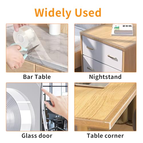 1.18 in x 9.84 FT,Clear Edge Protector Strip Sharp Edge Wrap Cover Tape, Self Adhesive Protective Bumper Guards for Cabinet Door Desk Glass Table Bed Furniture, Kitchen Countertop, Waterproof - size: 1.18in x 9.84FT