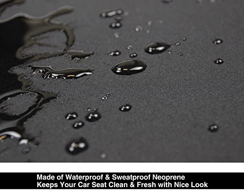 Waterproof Neoprene Car Seat Cover, Sweatproof Non-Slip Seat Protector, Universal Fit for Front Bucket or Rear Bench Seat of Cars, SUVs, Vans, Trucks, Compatible with Airbags and Armrests - color: Black