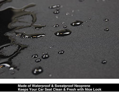 Waterproof Neoprene Car Seat Cover, Sweatproof Non-Slip Seat Protector, Universal Fit for Front Bucket or Rear Bench Seat of Cars, SUVs, Vans, Trucks, Compatible with Airbags and Armrests - color: Black