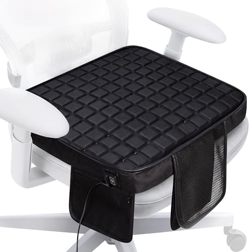Cooling Seat Cushion with Fan, for Dad, 5V2A USB Powered (No Battery), Gel Cooling Seat Pad with 3-Speed Airflow, Plug-in Portable Seat Cushion for Office Chair, Car, Wheelchair